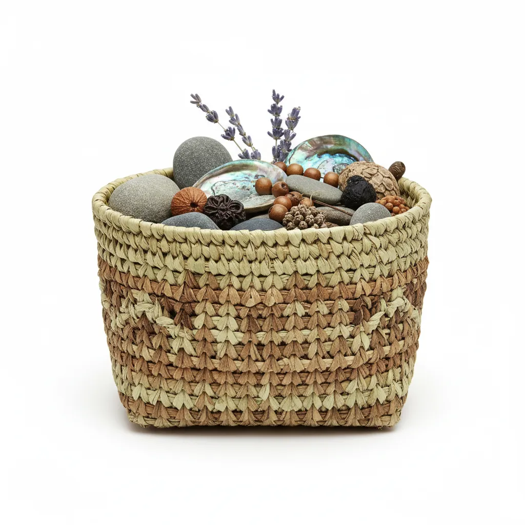 Traditional woven flax kete basket for eco-friendly packaging