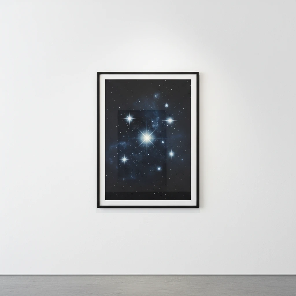 Limited edition Matariki art print featuring the nine stars of the cluster