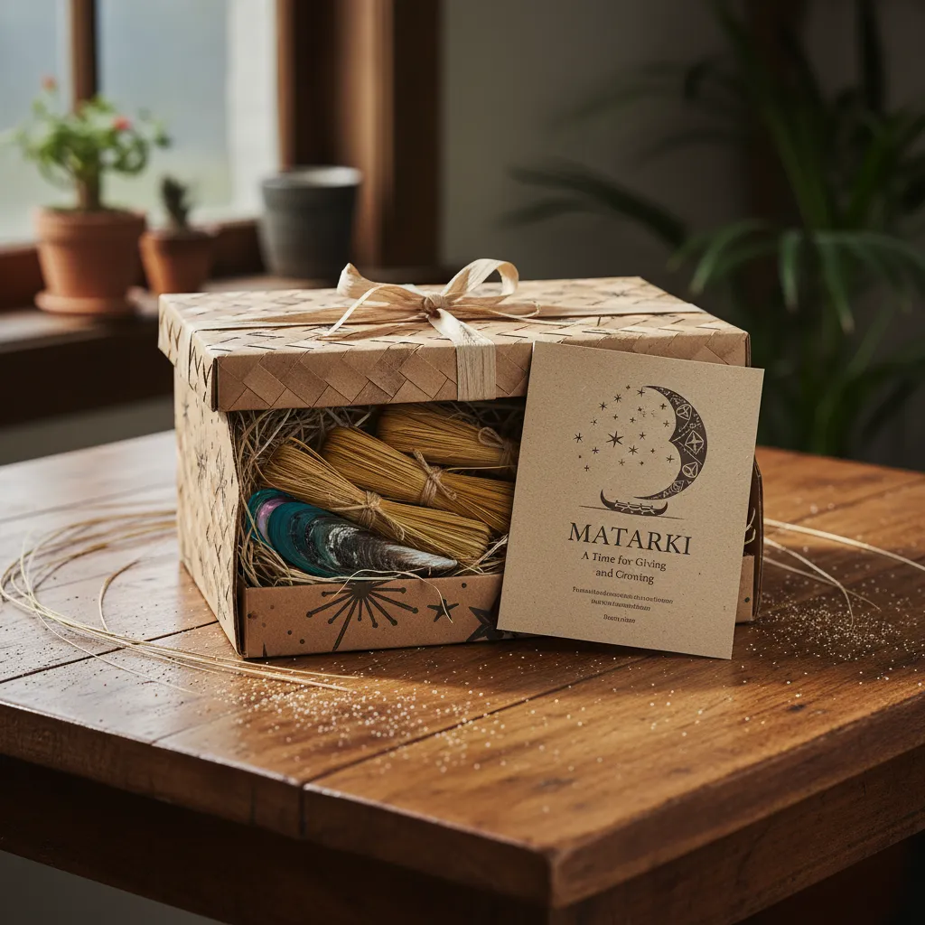 Sustainable Matariki gift box with weaving materials