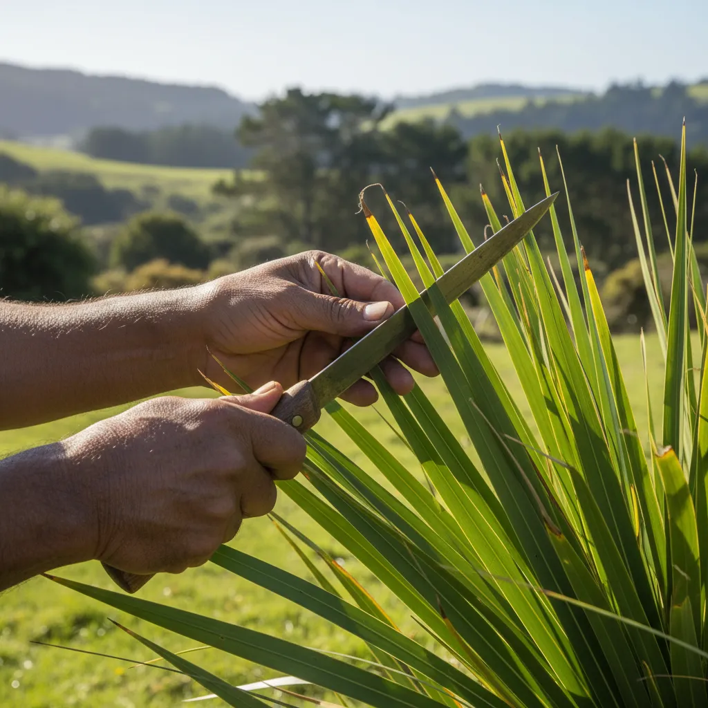 Correct harvesting of Harakeke flax