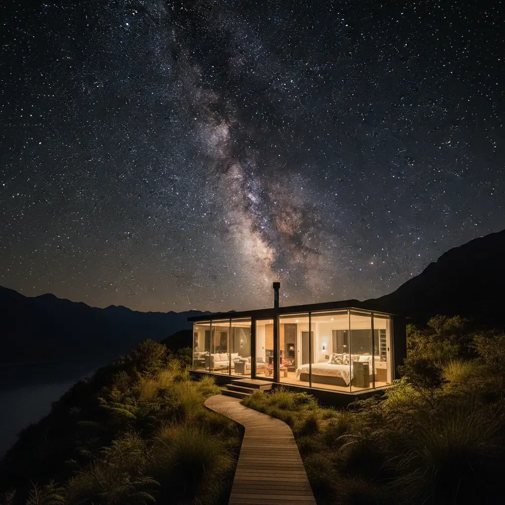 Luxury glass cabin accommodation for stargazing