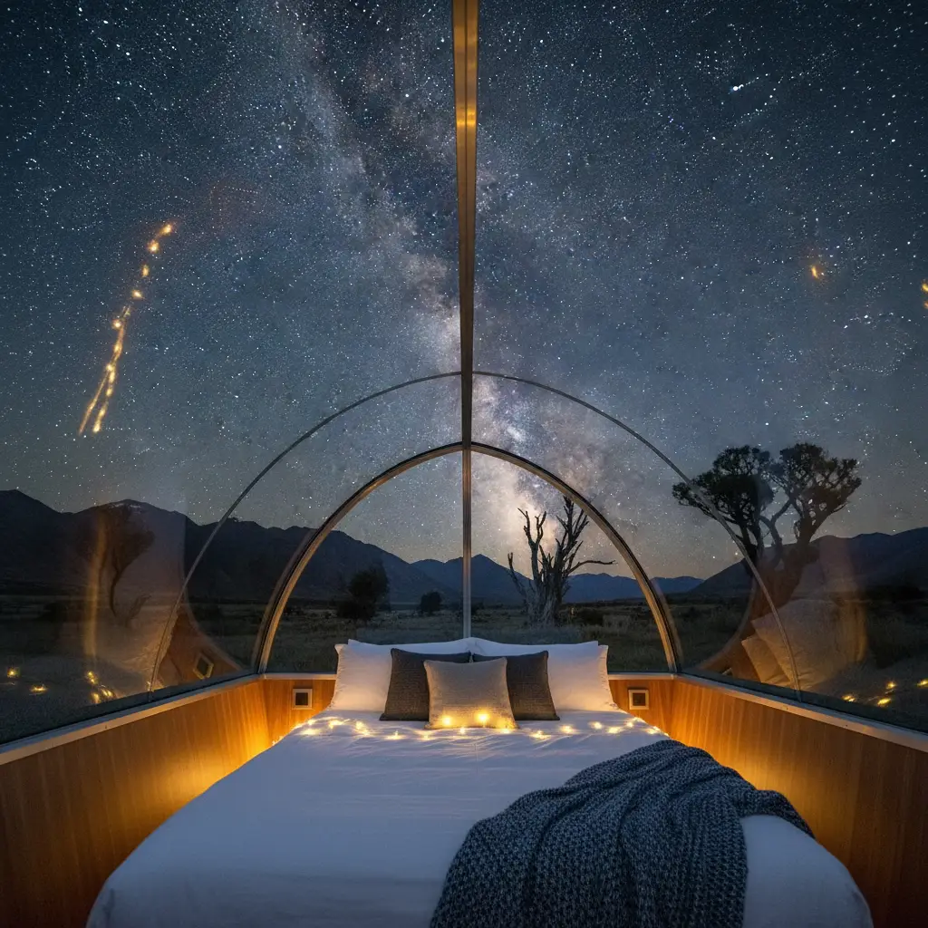 View of the Milky Way from inside the Greystone PurePod bed