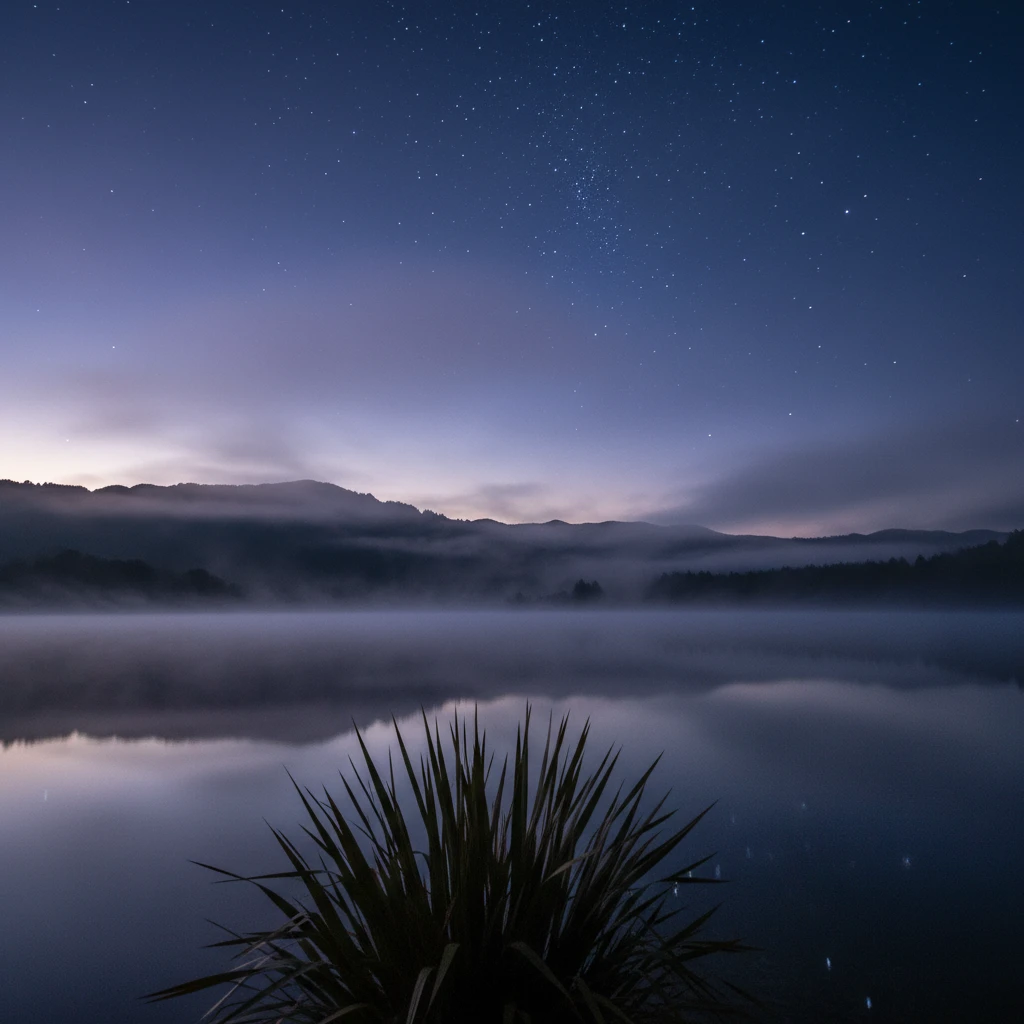 Matariki star cluster rising at dawn marking the Maori New Year