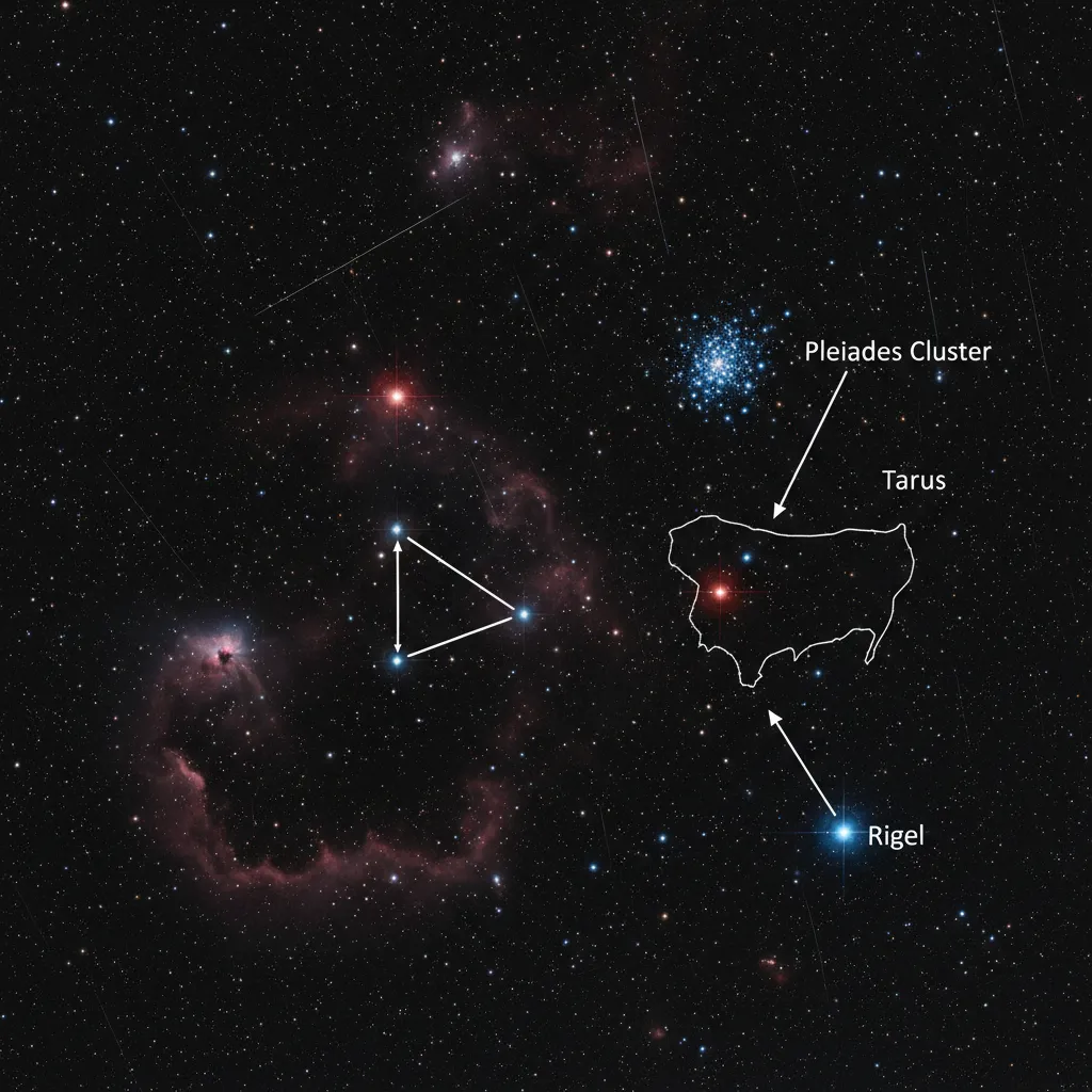Astronomical comparison of Rigel (Puanga) and The Pleiades (Matariki) in the night sky