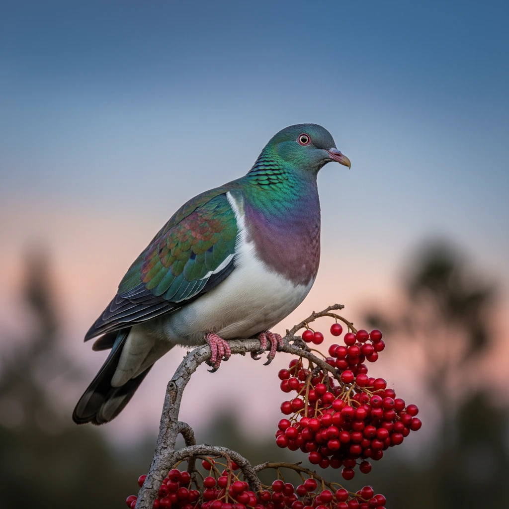 Kererū bird associated with the season of Puanga in Northland