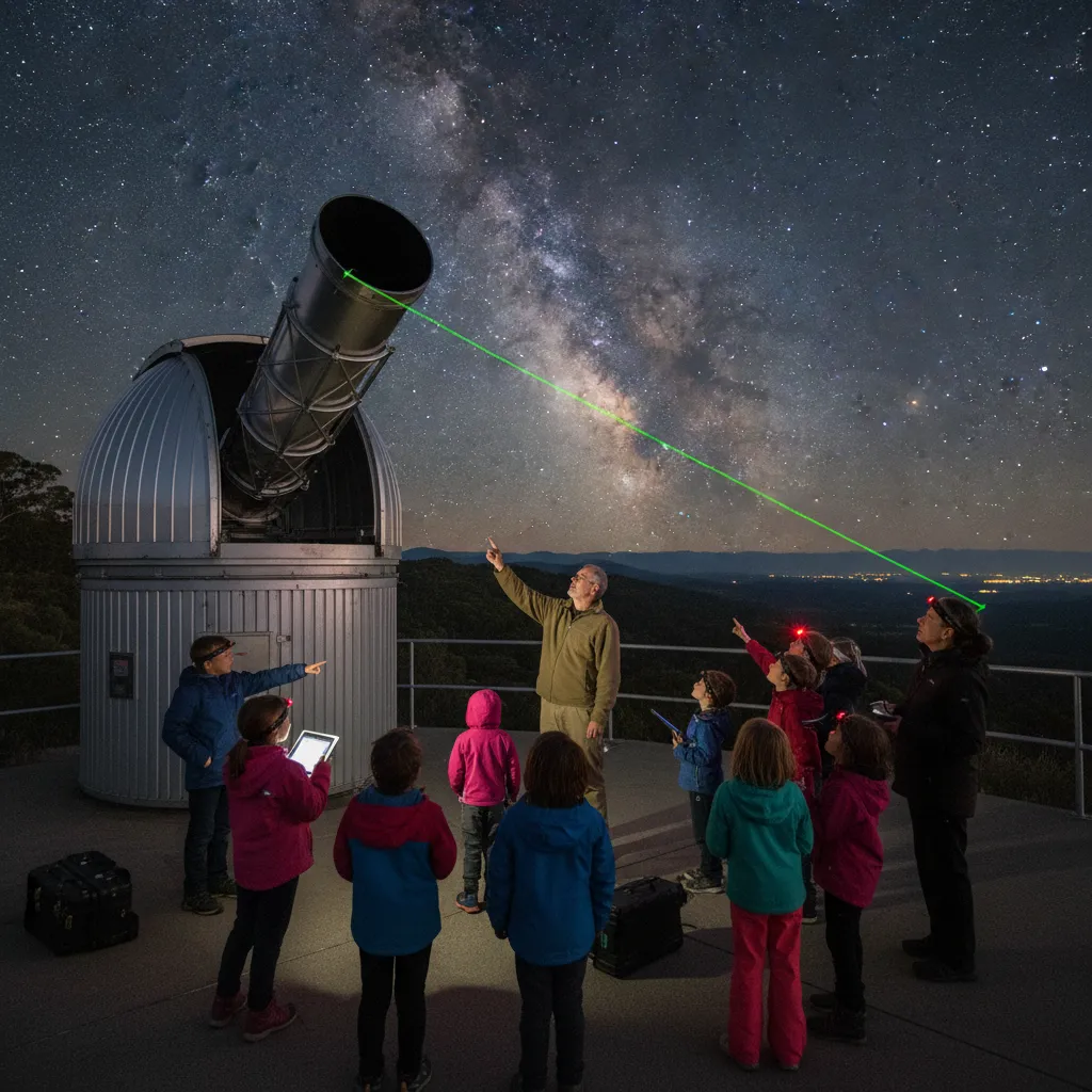 Guided stargazing tour at an observatory