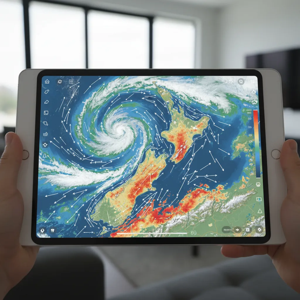 Digital interface showing cloud cover forecast nz stargazing data