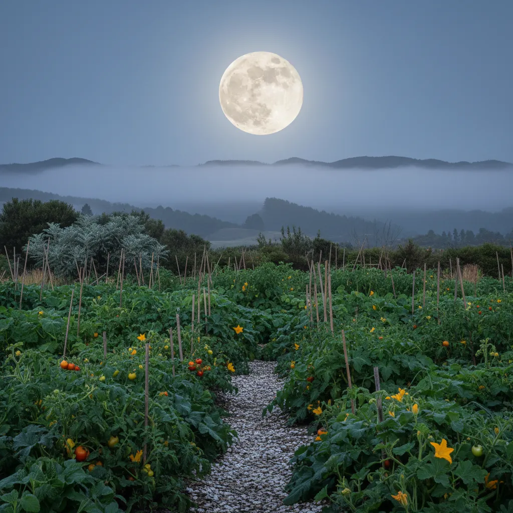 Rakaunui full moon over garden