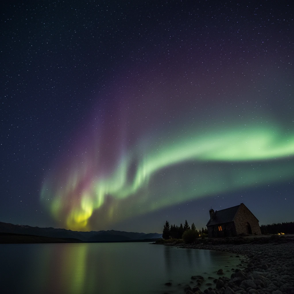 Aurora Australis over Lake Tekapo Dark Sky Reserve