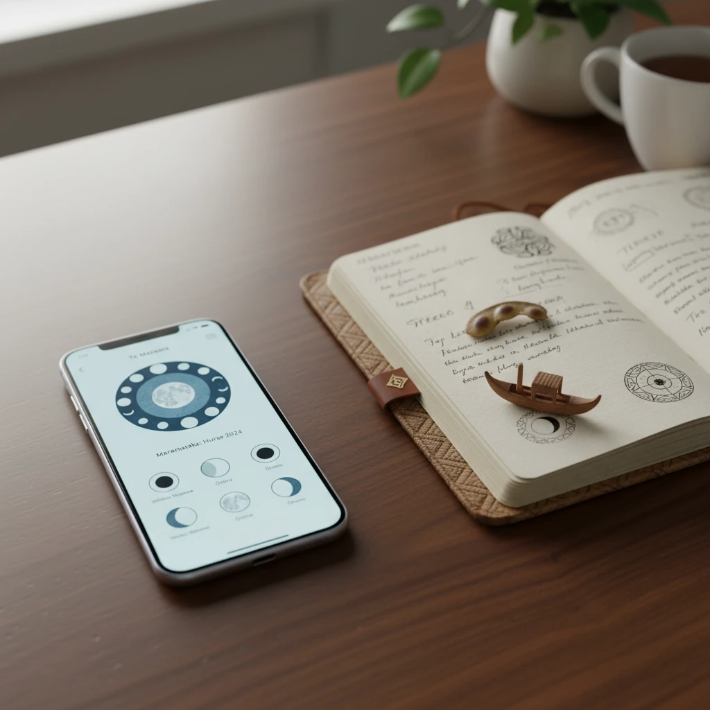 Digital Maramataka app and physical journal