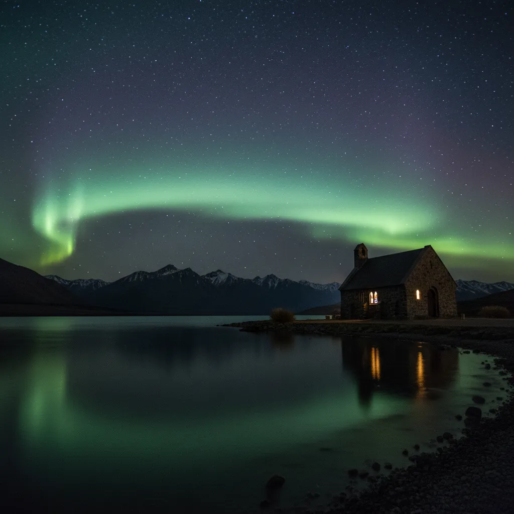 Church of the Good Shepherd Lake Tekapo Aurora Australis