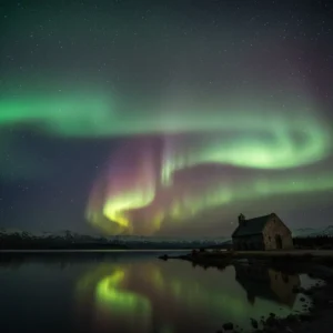 Aurora Australis over Lake Tekapo New Zealand