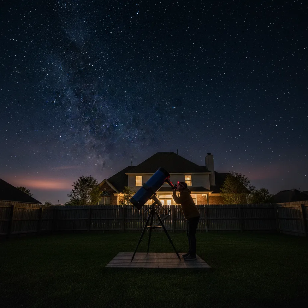 Visual astronomy in a suburban backyard