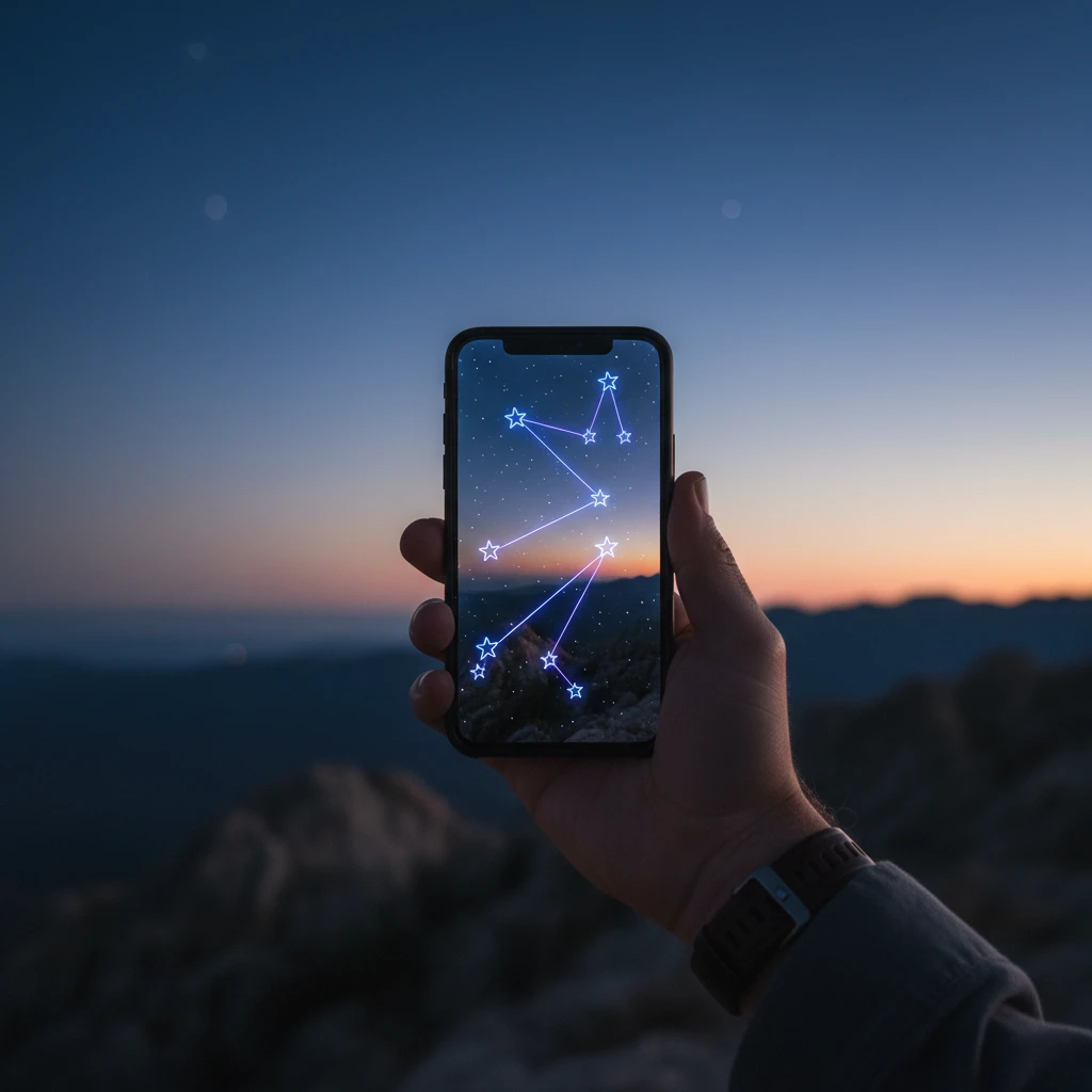 Using augmented reality sky map to identify stars