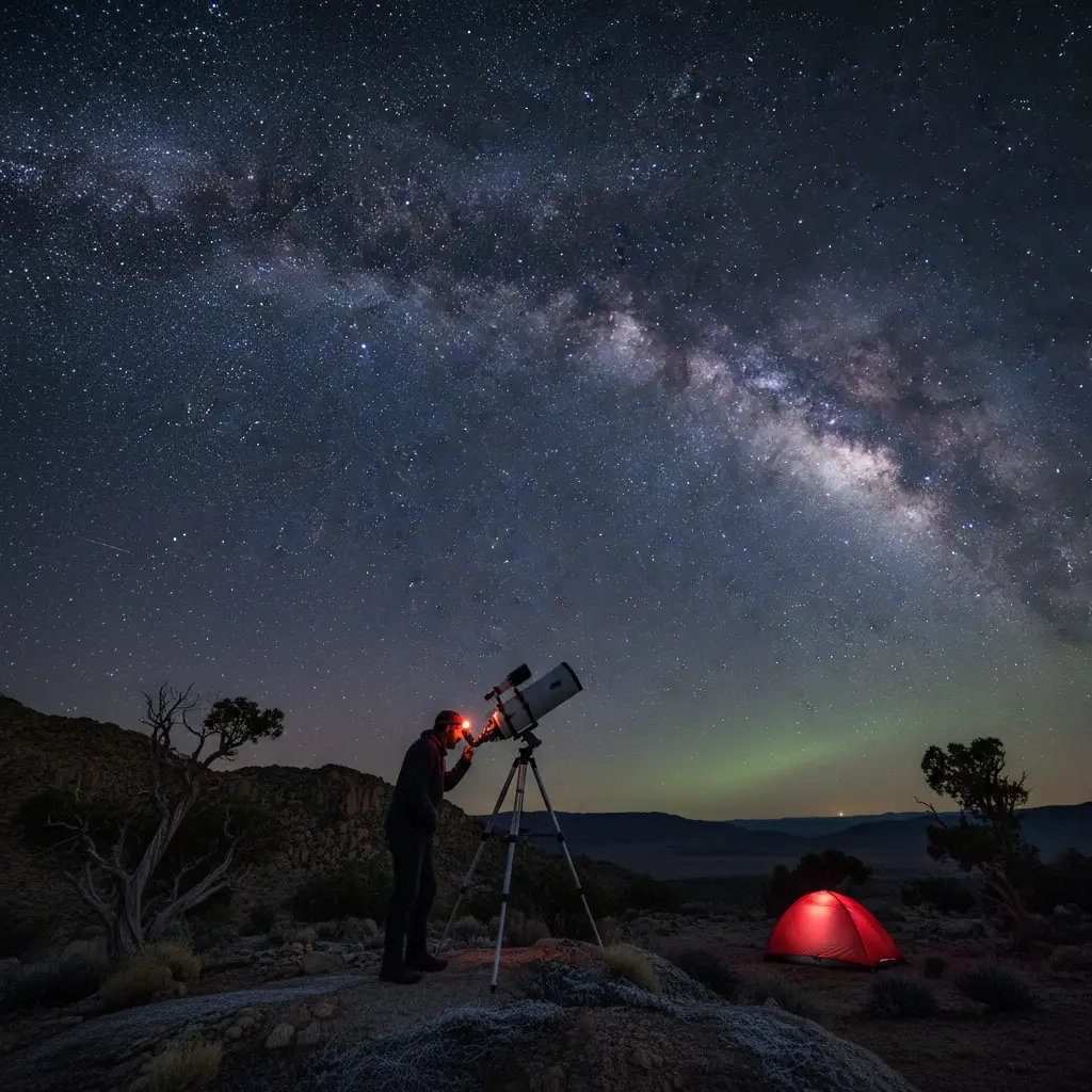 Stargazing in a dark sky reserve