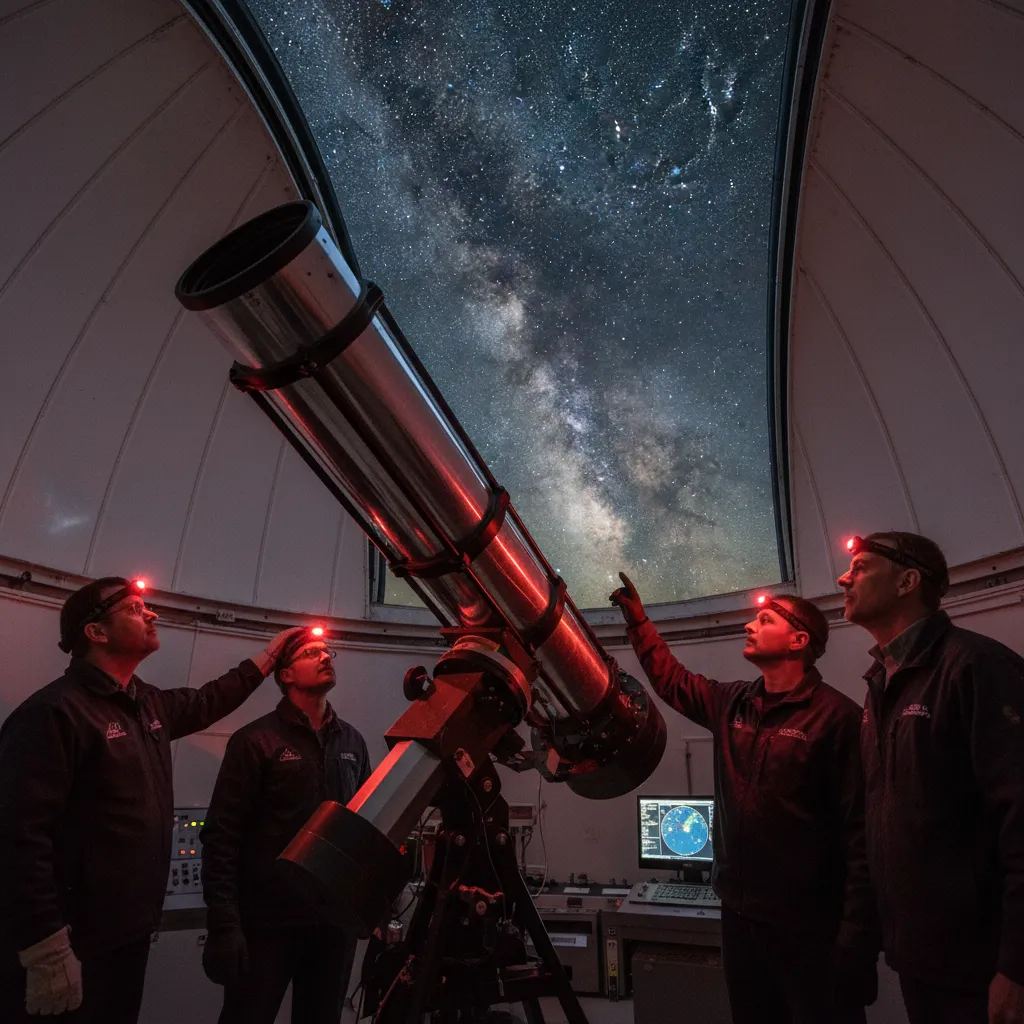 Tourists using a telescope at Cowan's Observatory in Tekapo