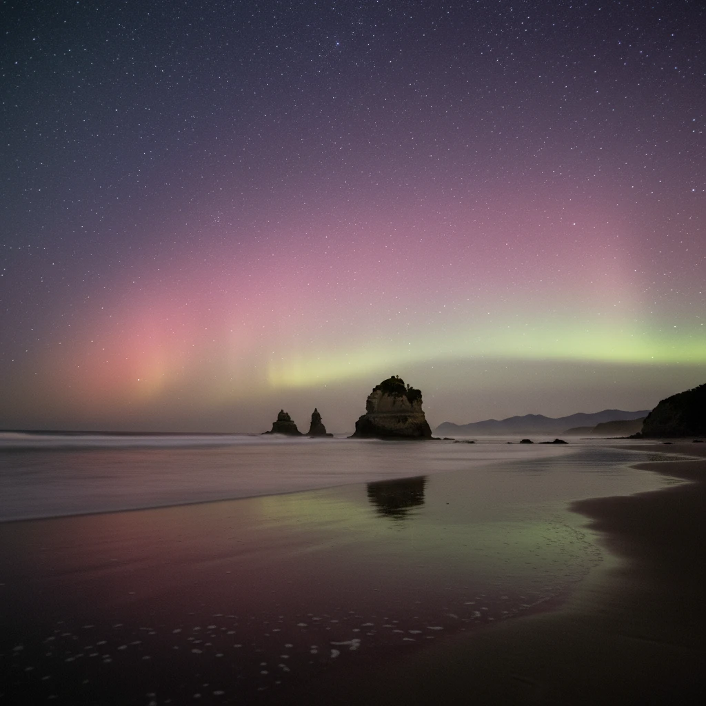 Aurora Australis visible from New Zealand North Island