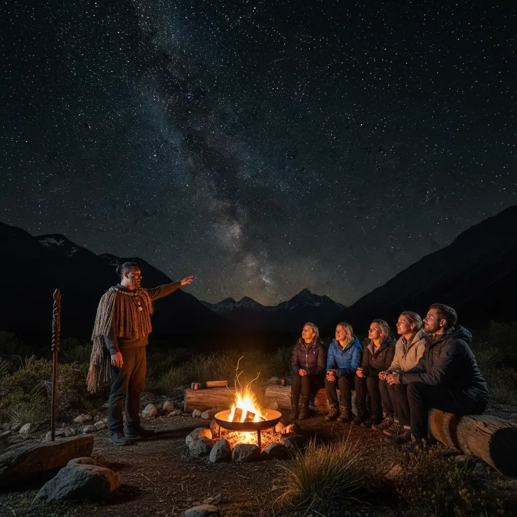 Maori guide sharing star lore and Maramataka knowledge