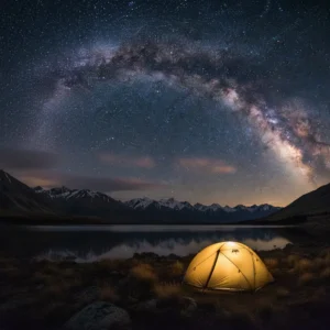 Camping stargazing NZ under the Milky Way