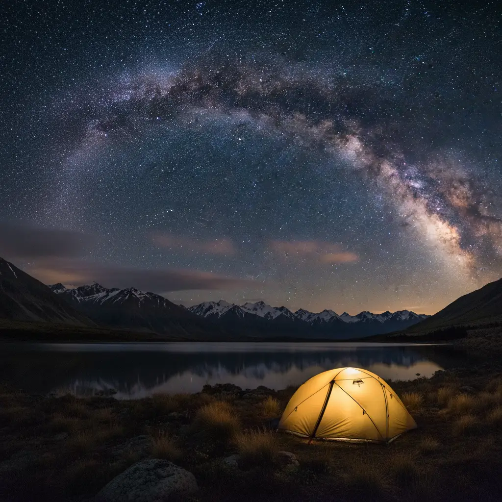 Camping stargazing NZ under the Milky Way