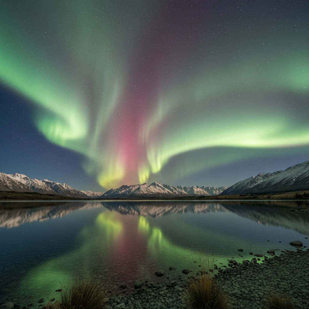 Aurora Australis visible while camping stargazing NZ