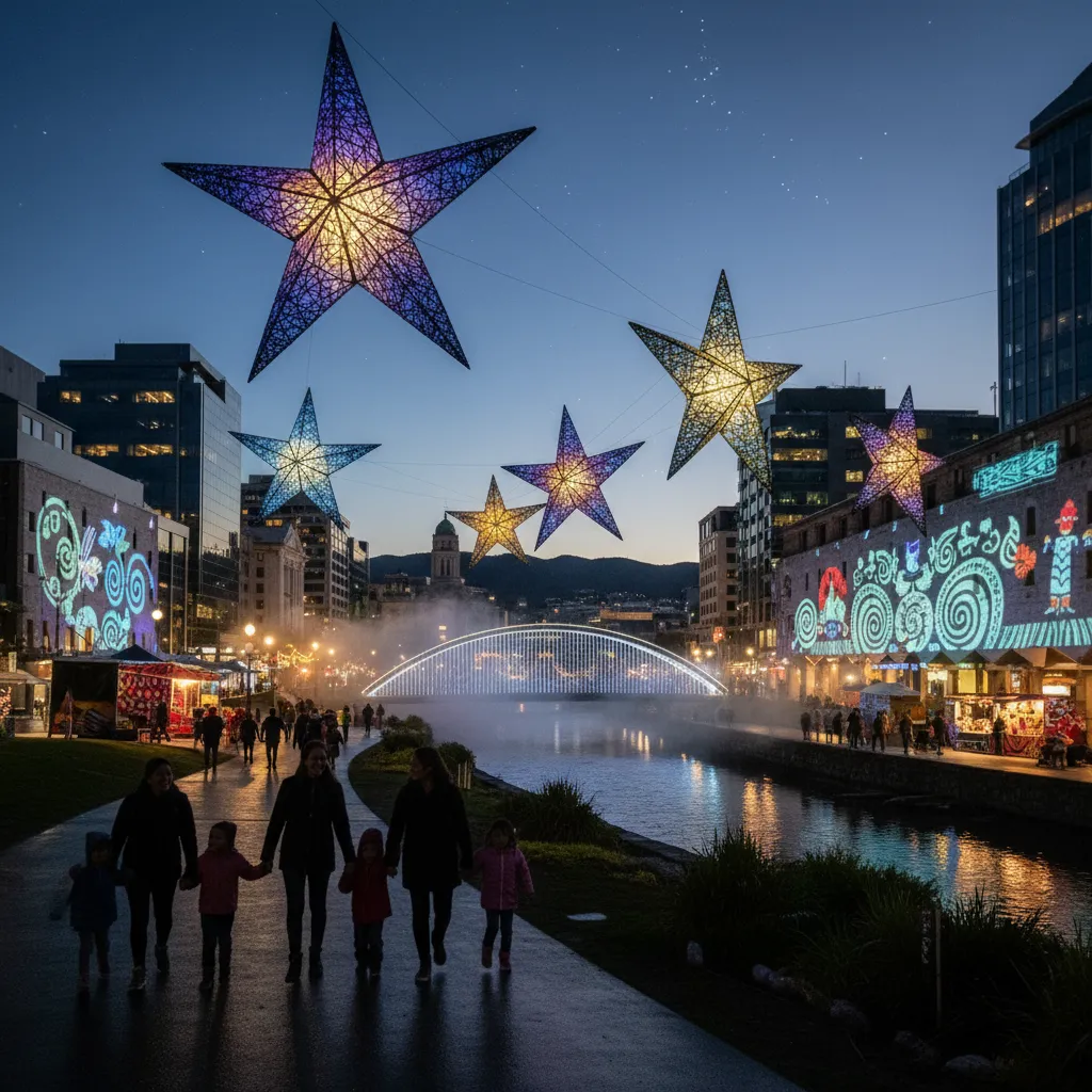Matariki light festival with illuminated installations