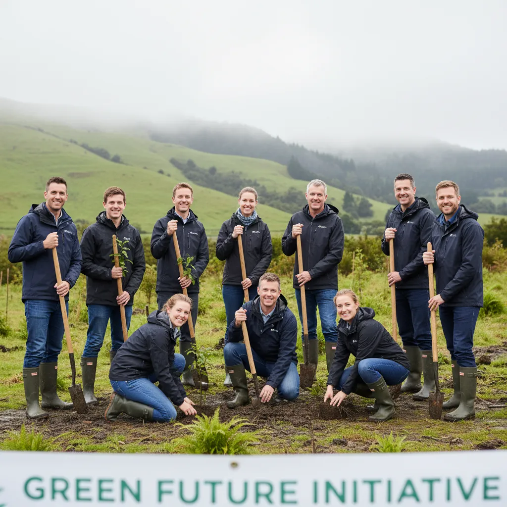 Corporate team planting native trees for Matariki