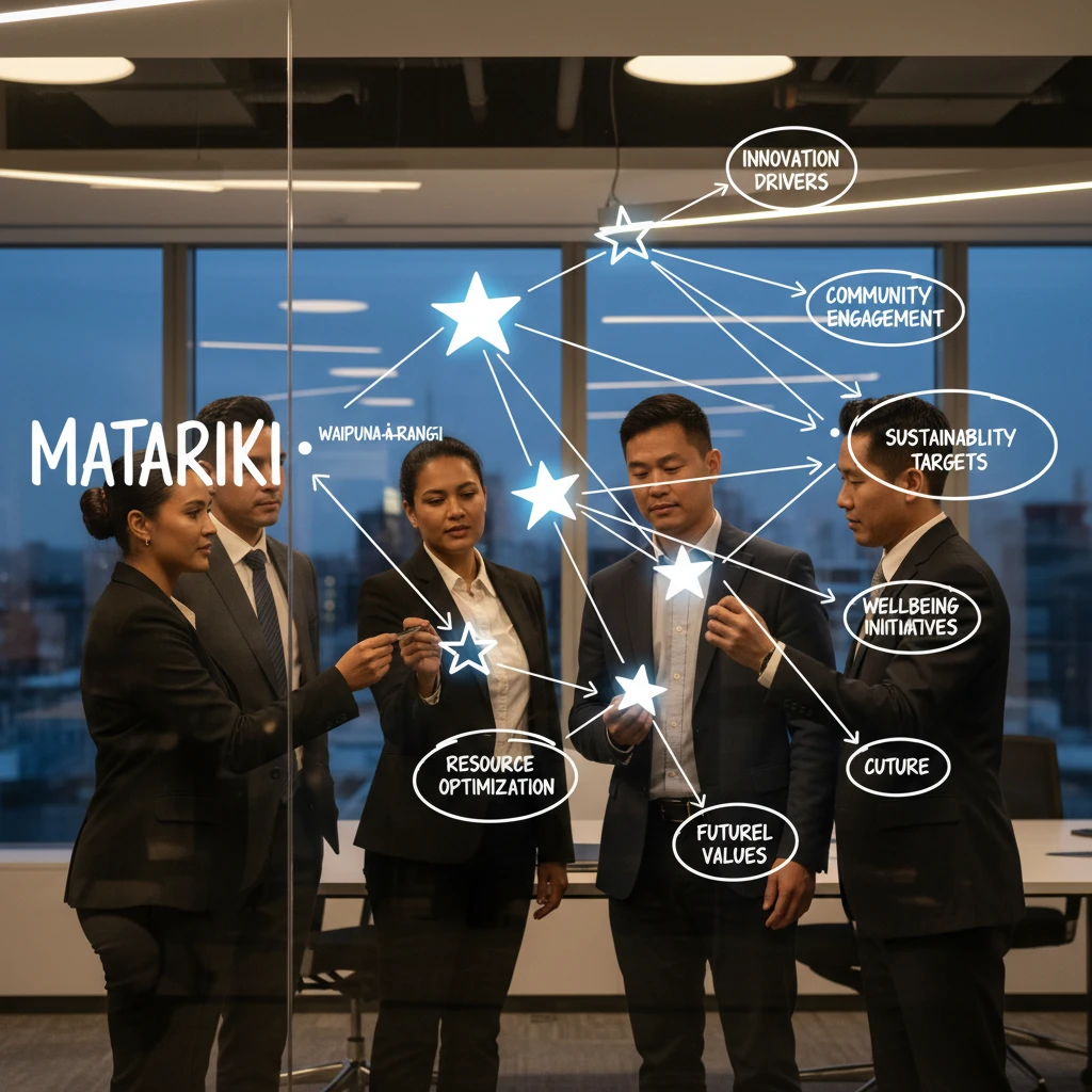 Team strategic planning session during Matariki