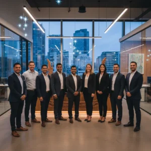 Diverse corporate team celebrating Matariki in a modern office setting