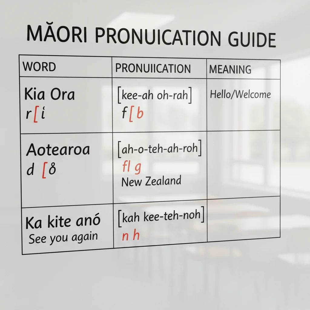 Phonetic pronunciation guide for Te Reo Maori vowels