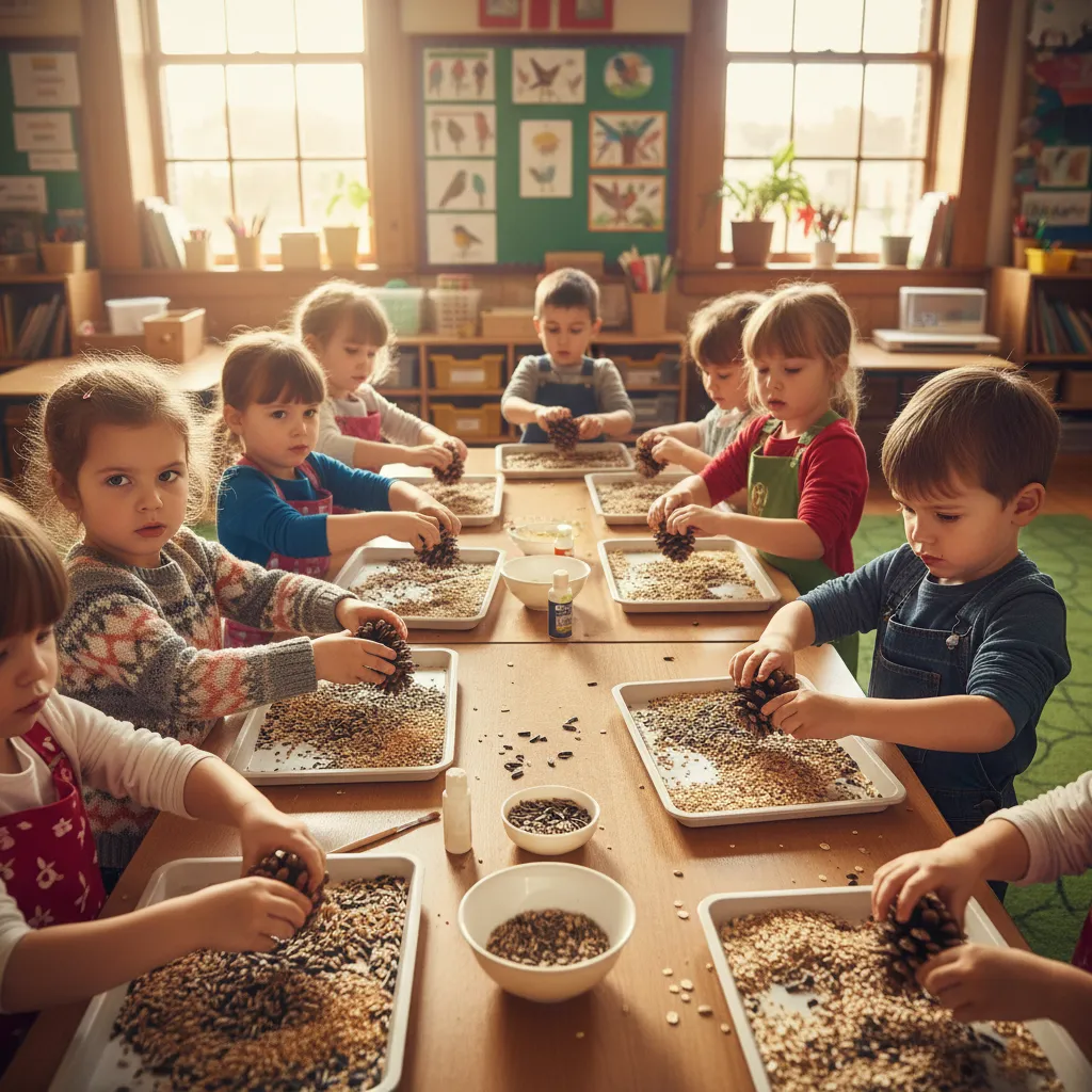 Students making bird feeders for Tupuārangi activity
