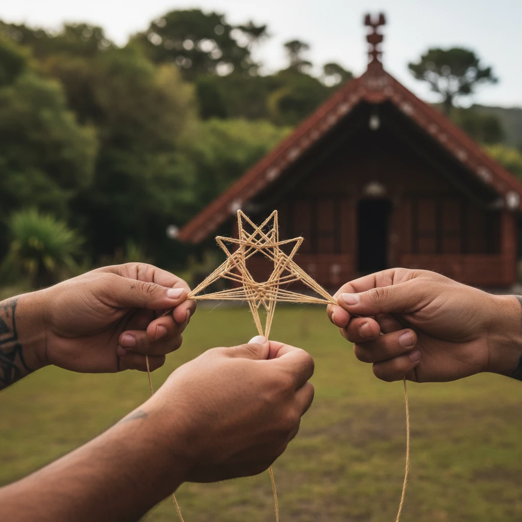 Creating Whai string figures with flax