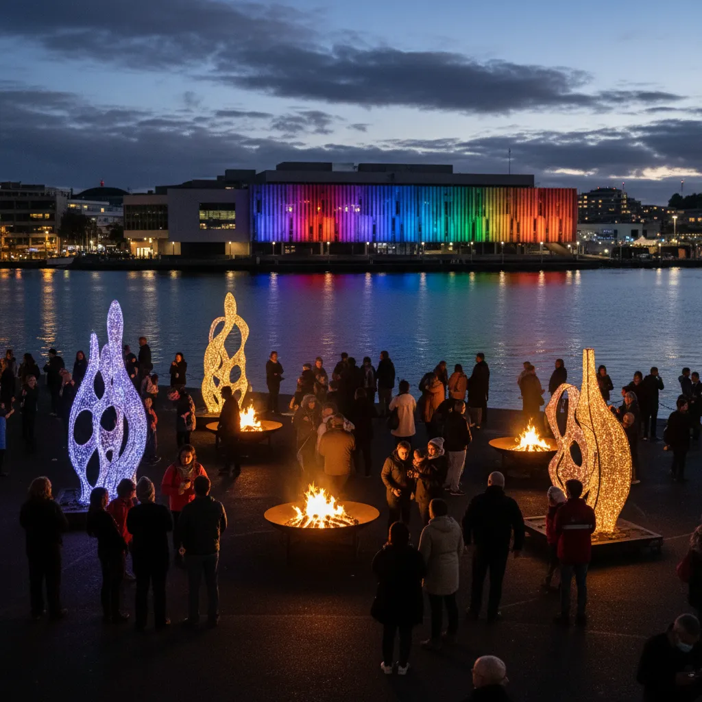 Matariki light festival in Wellington waterfront