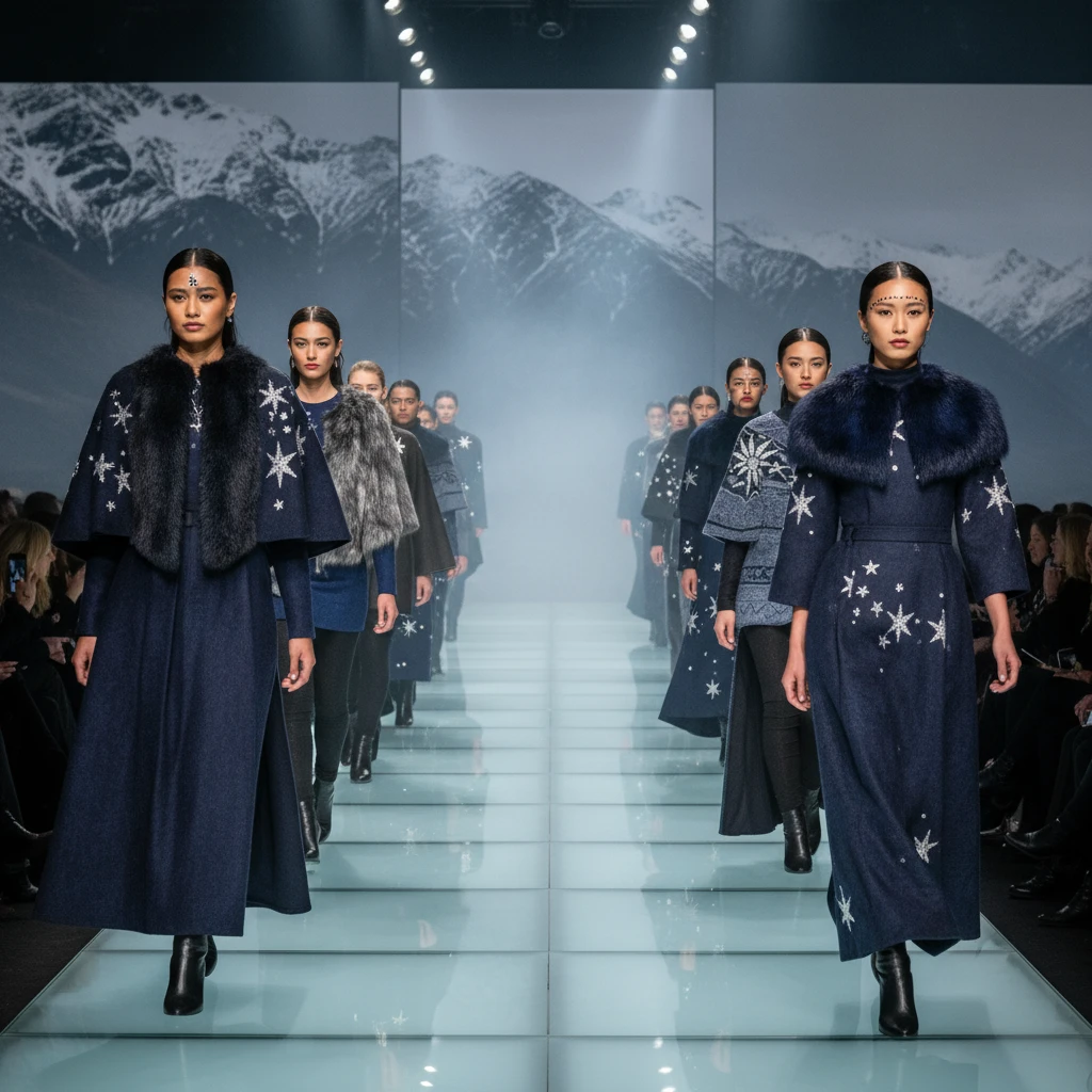 Models showcasing modern Matariki fashion on a runway