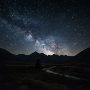 The Matariki star cluster shining in the night sky