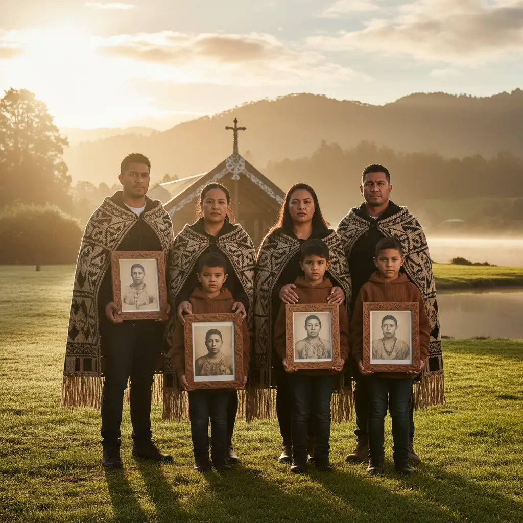 Family remembering loved ones during Matariki ceremony