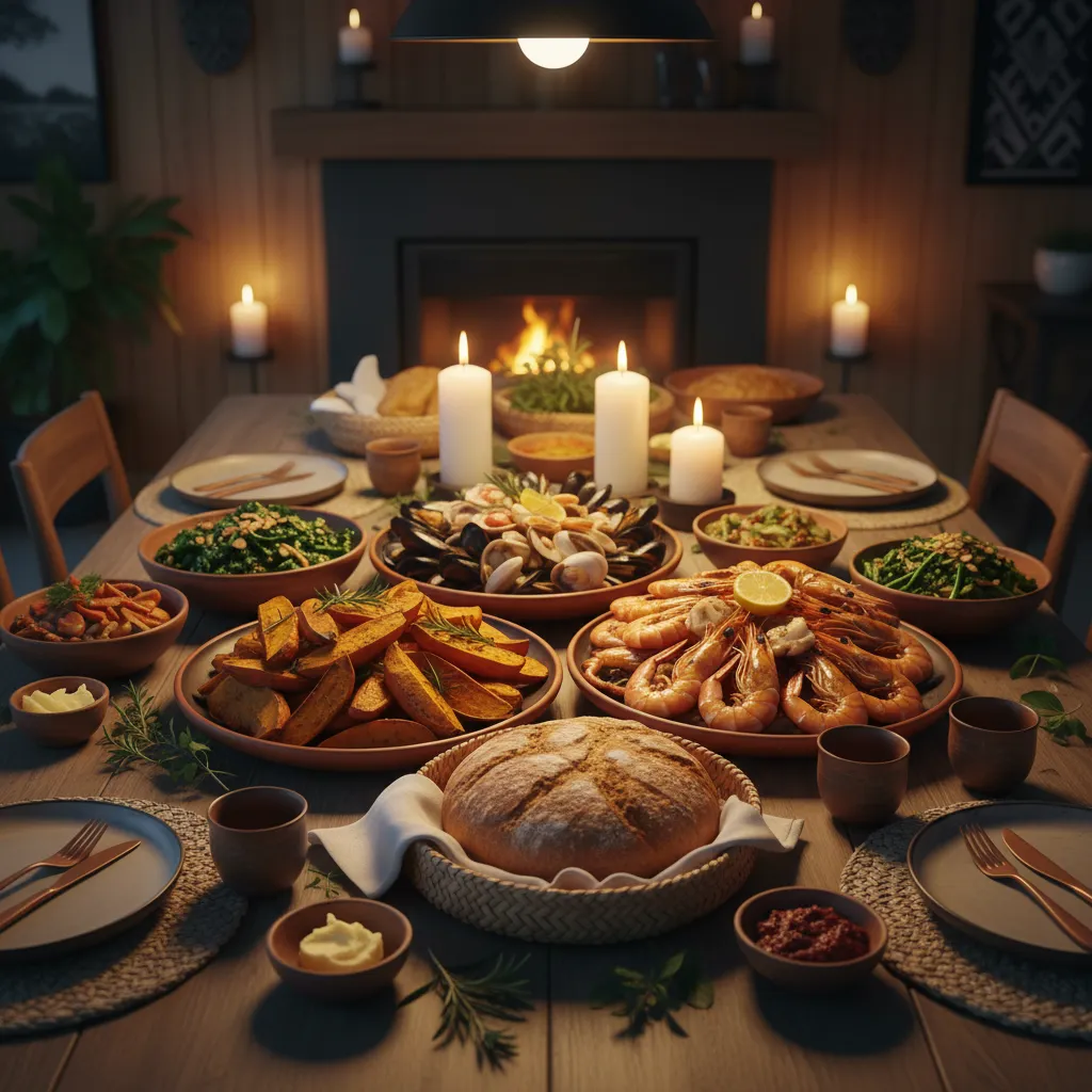 Traditional Matariki feast table spread